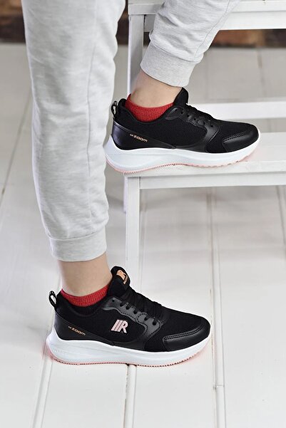 BOUIS Pantofi sport de damă, pudră neagră, cu detalii din plasă, ocazional, m...