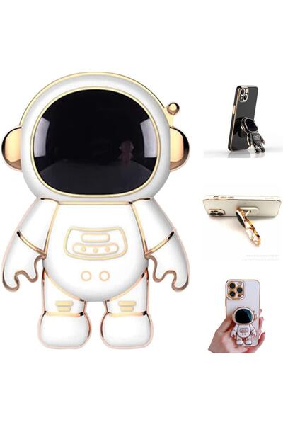 Gpack Universal Her Modelle Uyumlu Standlı Astronot Ring Beyaz