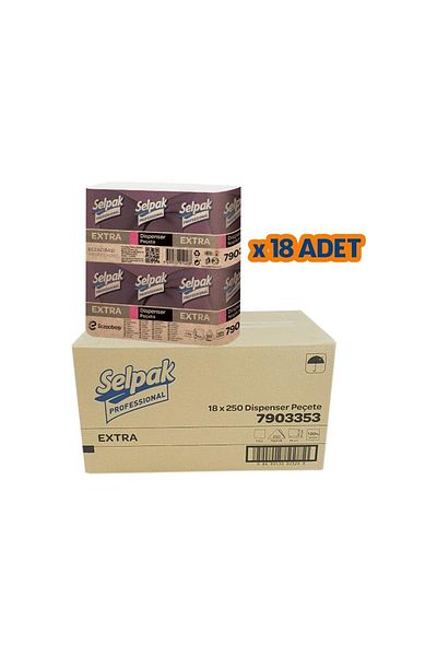 Selpak Dispenser Napkin 250 Sheets (18 Packs)