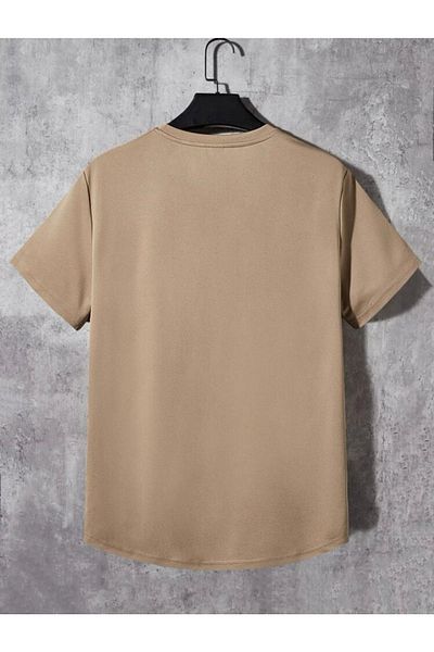 SELENA BUTİK Oversize Μοναδικό μπλουζάκι με στάμπα μπεζ.