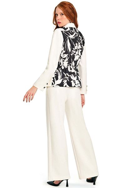 Guitar Men's Lapel Ecru Woven Jacket