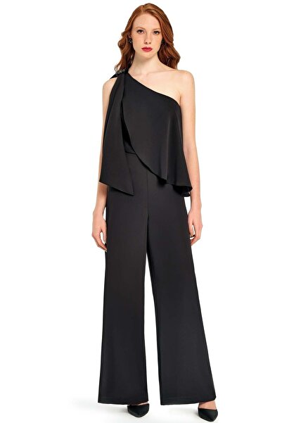 Guitar Sırt Detaylı Siyah Tulum