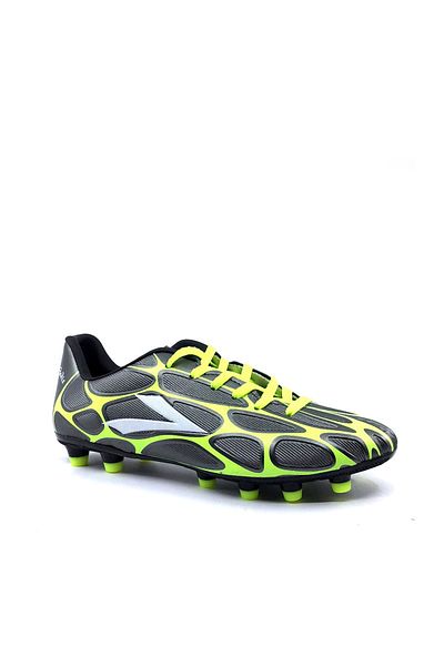 LIG حذاء كرة القدم Gediz باللون الرمادي والأصفر Crampon Turf Astroturf للرجال