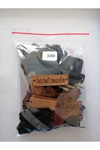Sihirlihalka 100 Adet Deri Örgü Ve Hobi Handmade Etiketi (karışık Renk- Dikdö...