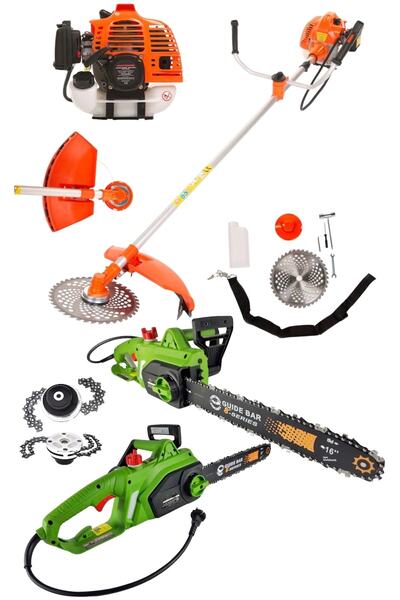 Germany Steel 2'li Set 7.9 Hp Benzinli Yandan Çim Ot Çalı Biçme Ve 4800w Elek...