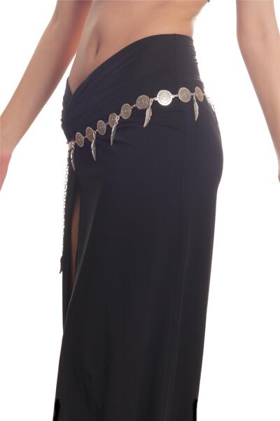 LABALABA Breloc cu frunze placate cu argint antic pentru femei, cu design detaliat, centură etnică