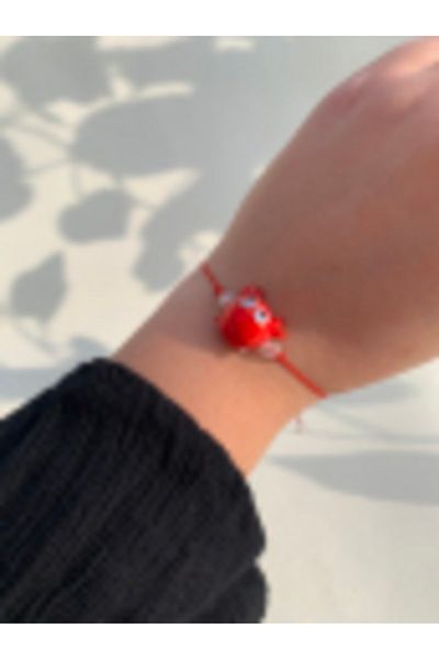 Tam Seramik Handmade Murano Glass Bracelet Red Crab