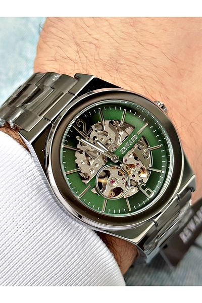Reward Smoked Color Metal Strap Automatic Business Men's Wristwatch + Bracelet Gift