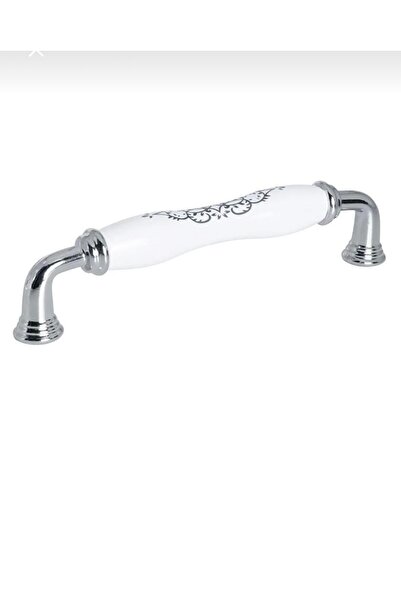 Porcellana Perla Porselen Kulp Dolap Çekmece Mobilya Mutfak Kulbu -safir-96mm (9,6 CM)-krom-beyaz-stk2855