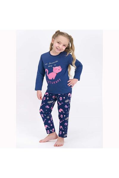 ROLY POLY طقم بيجامة بناتي نيلي بأكمام طويلة 1984-2