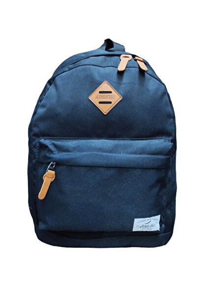 Dadacuq Unisex Μαύρο καθημερινό σακίδιο πλάτης δύο θέσεων με δερμάτινα αξεσου...