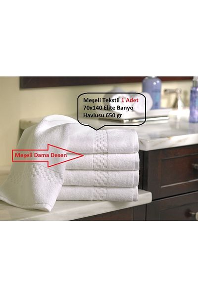 MEŞELİ TEKSTİL 1 Piece Ultra Luxury Elite Checkerboard Pattern Hotel Bath Towel 70x140 650gr
