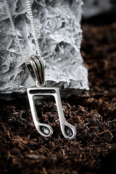 Ebrar Silver Gümüş Nota Kolye 925 Ayar Gümüş Nota Figürlü Unisex Kolye