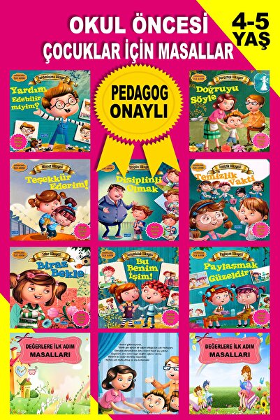 Parıltı Yayınları 4-5 Yaş Çocuklar Için Eğitici Renkli Masal Kitapları Değerl...