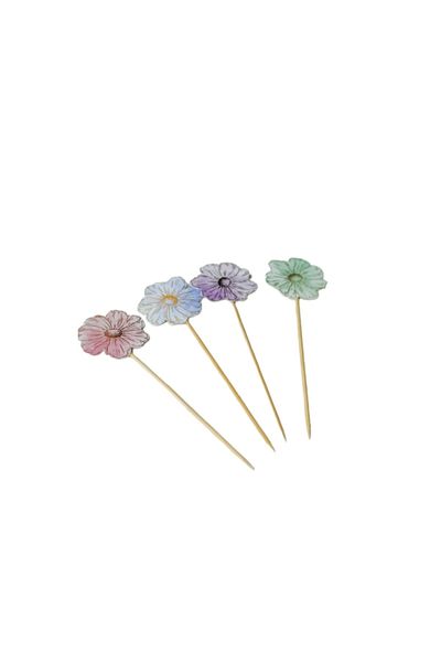 partince Macaron Colorful Flowers Cake Decoration 6 Pieces