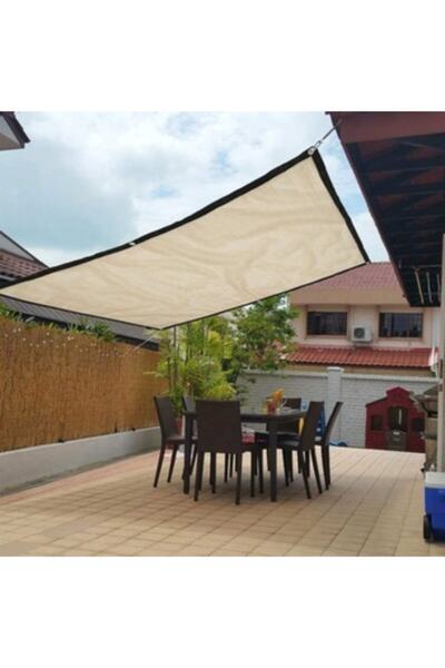 Ekodoğa Gölgelik File Krem 1,5x7 Metre Bahçe Gölgelik Filesi Gölgelik Örtü Gö...
