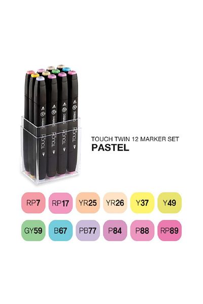 Touch Twin Pastel Colors Marker Set of 12 1101216