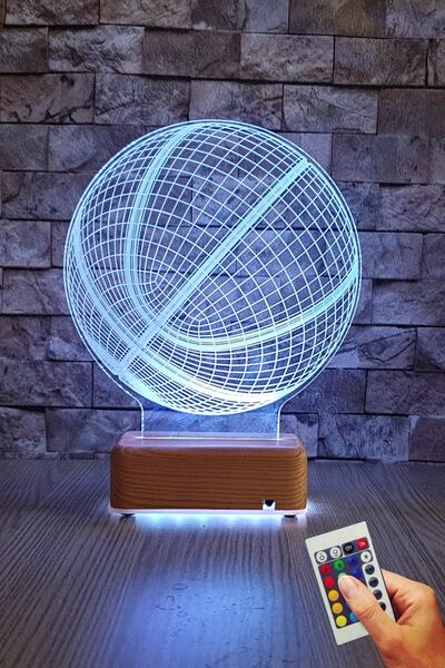 Vipyol Basketbol Topu 3d Led Gece Lambası 16 Renk Doğumgünü Hediyesi