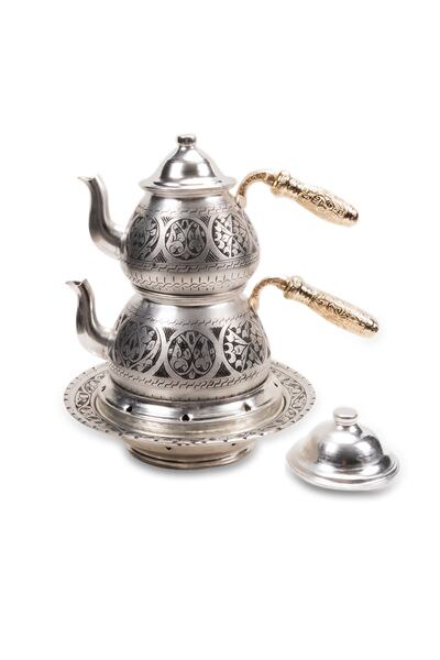 Handygoo إبريق شاي نحاسي مصنوع يدويًا وصرف شرفة