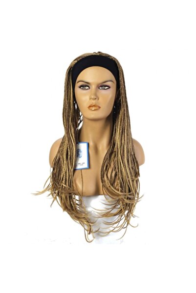 AYTUĞ PERUK Rkf1889 / P45g - Örgülü Sentetik Peruk - Bandanalı Peruk - Sarı G...