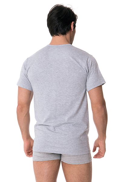 DOREA Men's Gray 3 Pieces Cotton Gray Melange Single Jersey Crew Neck Undershirt