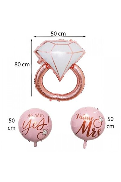 Çemrek Süs Parti مجموعة بالونات من رقائق الورد مكونة من 3 قطع