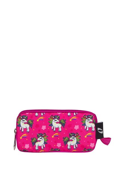 ÜMİT ÇANTA Cennec Girl's Unicorn Patterned Fuchsia Pencil Case
