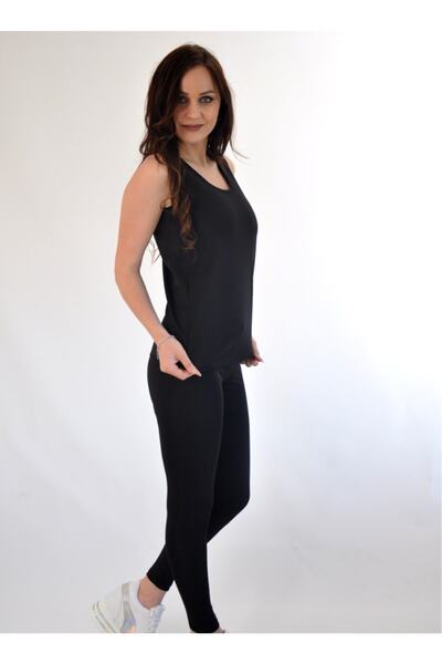 bayansepeti Polymer Coated Inside Slimming Strap Thermal Sports Corset Set Undershirt and Tights Set