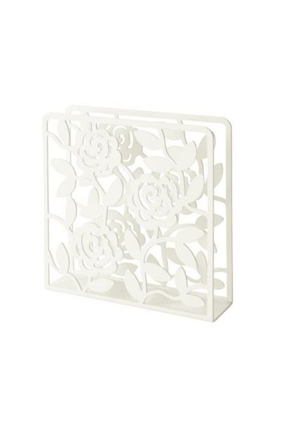 IKEA Liksidig Rose Patterned White Decorative Napkin Holder
