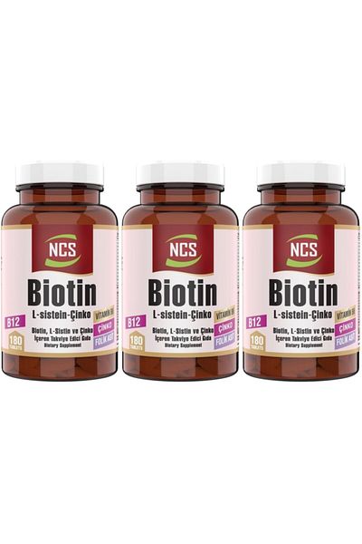 NCS Biotin 3 Box 540 Tablets L Cistein Zinc Folic Acid Vitamin B12