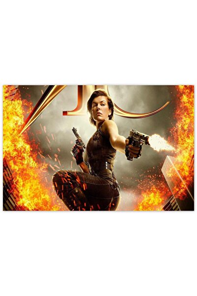 Cakatablo Drvena slika Resident Evil Final Chapter Milla Jovovich sa pištolje...