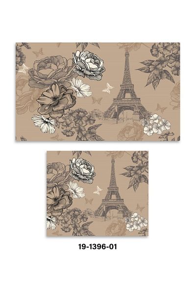 Bayev Soley Eiffel Djt. Σετ 2 Μπανιέρα και Πατάκι - Σετ Τουαλέτας 1396 01
