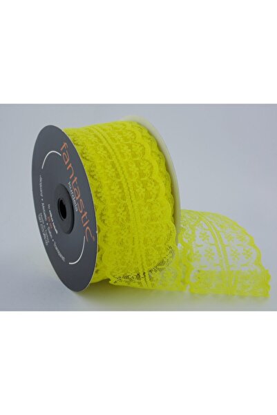 FANTASTIC KURDELE Dantela de culoare galbenă (45 mm lățime)