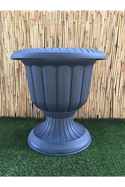 Ekodoğa Nergis Saksı 47,6x47,4 Cm 25,3 Lt Siyah Saksı Ayaklı Saksı Plastik Sa...