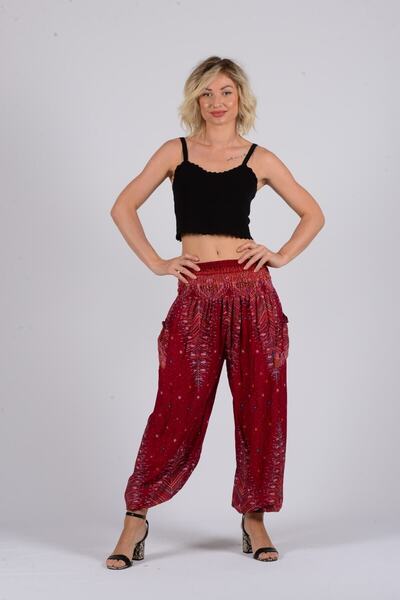 Gezgin tekstil ve aksesuar Kadın Desenli Rayon Şalvar