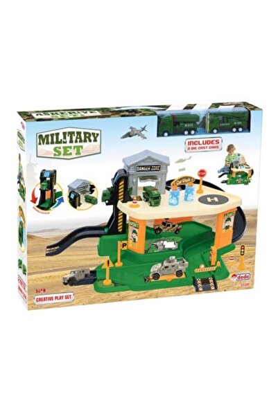 Dede Oyuncak Unisex Çocuk Yeşil Aksesuarlı Askeriye Garaj Oyun Seti