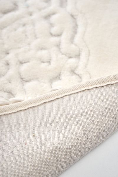 Alanur Home Alanur Ottoman Oval Cotton Fringed 2-Piece Mat Cream