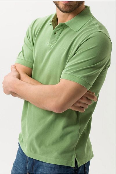 Brax Men's Green Large Size Polo Neck T-shirt