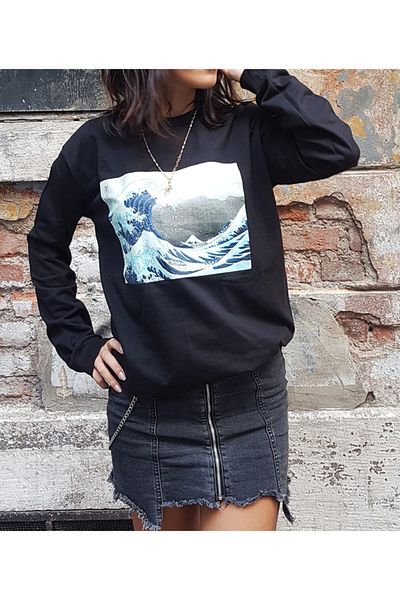Köstebek Unisex Μαύρο μακρυμάνικο φούτερ