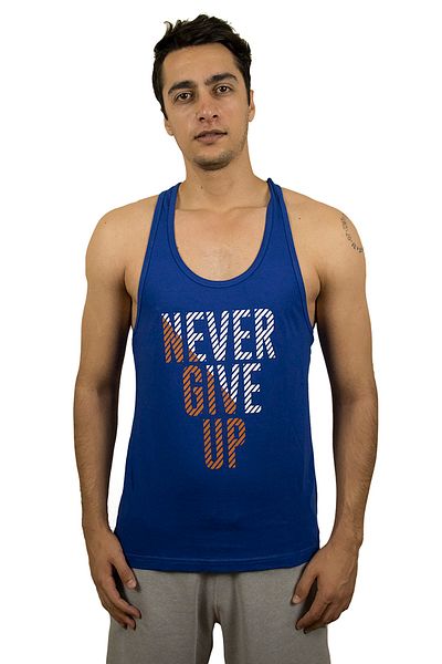 BLUU Men's Navy Blue Fitness Gym Tank Top Athlete Undershirt
