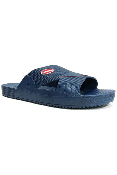 GEZER Men's Navy Blue Red Non-Slip Sole Anatomical Slippers 8025