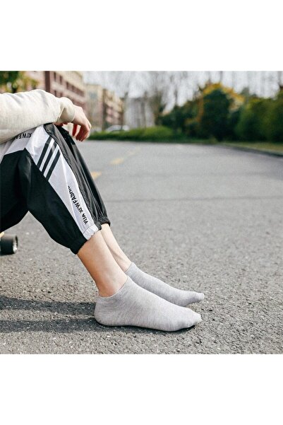 çorapmanya 5 Çift Modal Gri Erkek Patik Çorap Bilek Boy