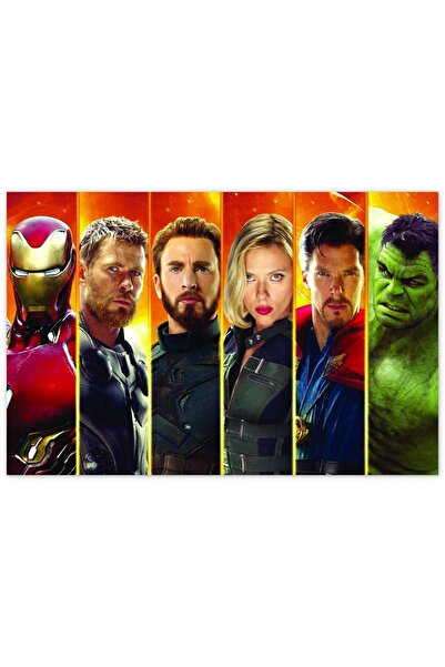 Cakatablo Iron Man Thor Captain America Black Widow Dr.strange Hulk Ahşap Tab...