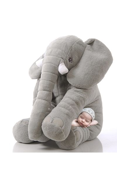 Sole Jumbo Elephant 65cm Toy Elefant - Sleeping Friend Gift (Grey)