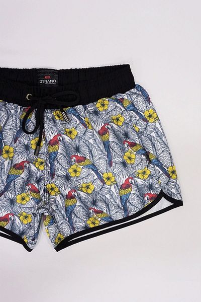DYNAMO Badeshorts - Weiß - Mit Slogan