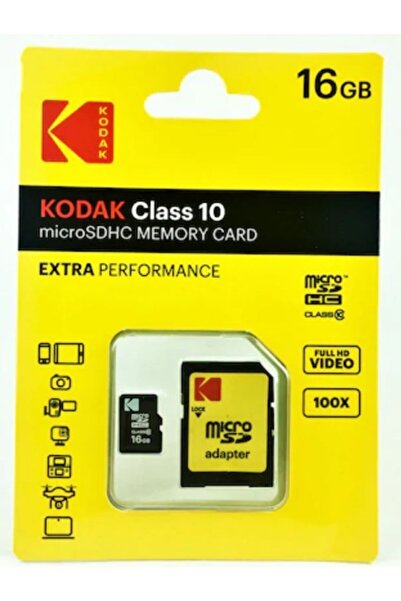 Kodak Extra 16 Gb Micro Sd Hafıza Kartı Ve Adaptör Sdhc Class 10