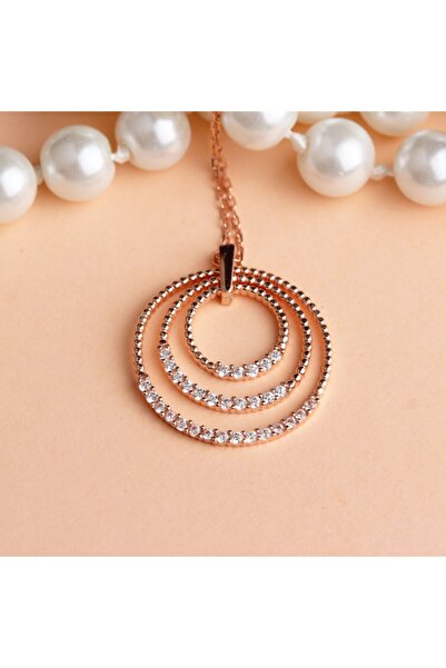 Glorria Gümüş Taşlı Halka Kolye
