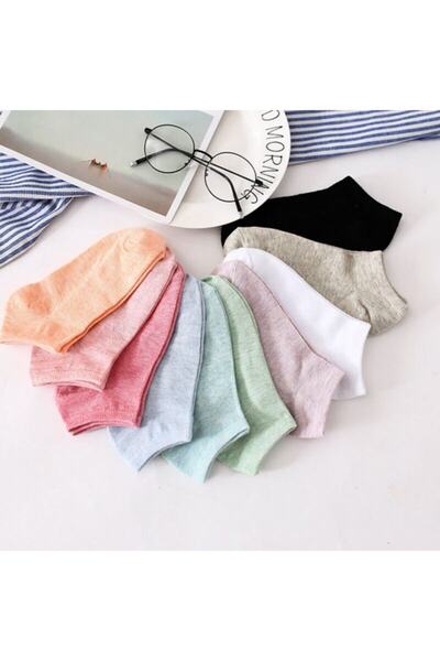 çorapmanya 8 Çift Koton Ekonomik Karışık Renk Kadın Patik Çorap