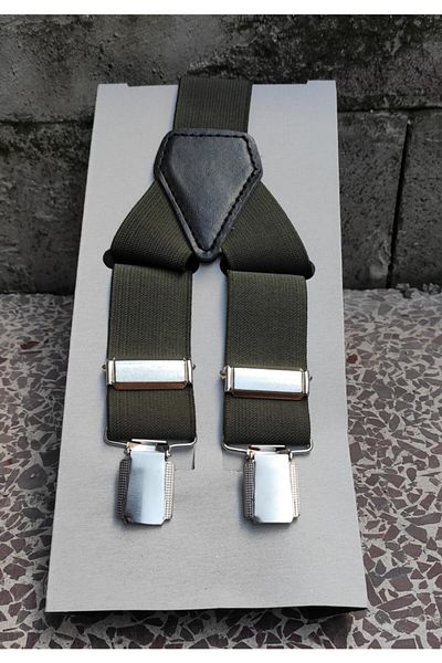 Kemer Dünyası Unisex Khaki Green Trouser Suspenders