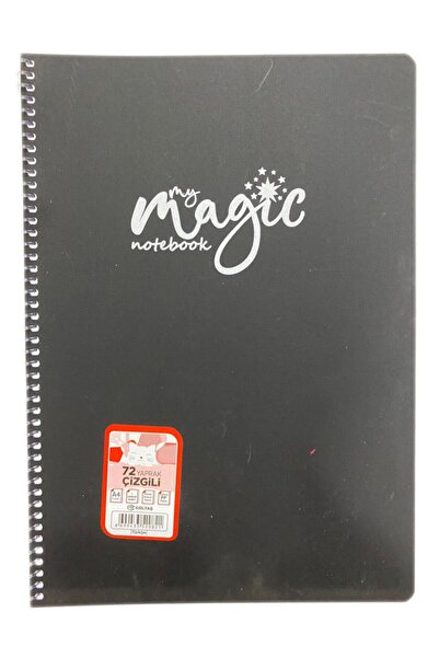 GÜLBAŞ Σημειωματάριο Gültaş 72 Φύλλων με Γραμμές και Σπιράλ, Μαύρο